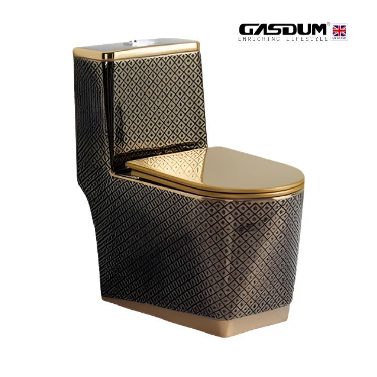 GD-5274G GOLD CERAMICS COMBISET HIGH COMMODE