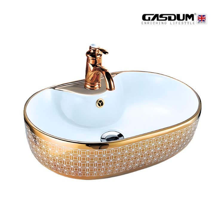 GD-G502A DECORATIVE ART BASIN HIGH QUALITY COUNTER TOP CERAMIC ROUND SHAPE