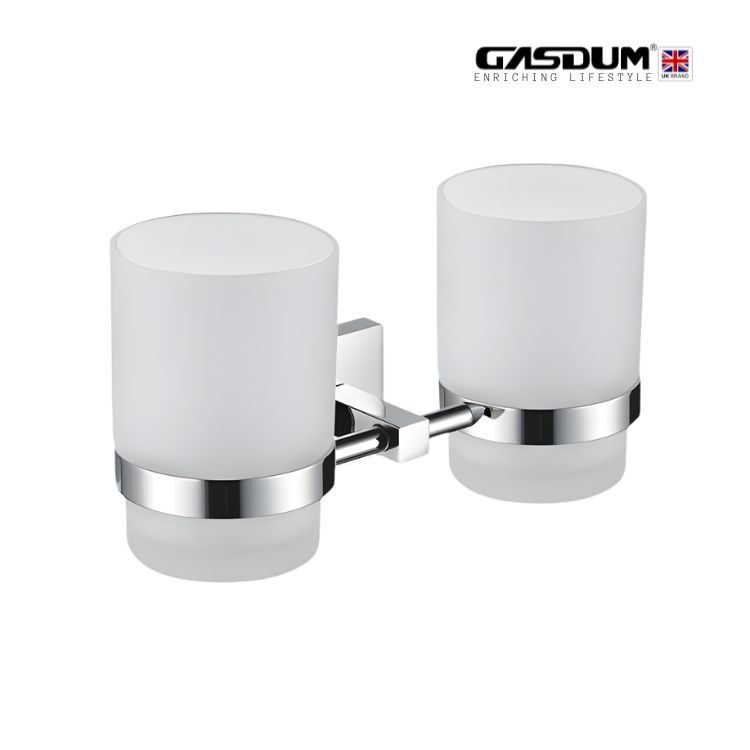 GD-1107 PREMIUM CHROME DOUBLE BRUSH HOLDER